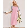 image:imageEkouaer Nightgowns for Women Cotton Long Night Gowns Plus Size Moo Moos Short Sleeve House Dress Soft Sleep Shirts S5XLPink