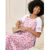 image:imageEkouaer Nightgowns for Women Cotton Long Night Gowns Plus Size Moo Moos Short Sleeve House Dress Soft Sleep Shirts S5XLPink Floral