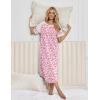 image:imageEkouaer Nightgowns for Women Cotton Long Night Gowns Plus Size Moo Moos Short Sleeve House Dress Soft Sleep Shirts S5XLPink Floral