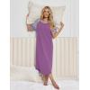 image:imageEkouaer Nightgowns for Women Cotton Long Night Gowns Plus Size Moo Moos Short Sleeve House Dress Soft Sleep Shirts S5XLPurple Red