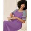 image:imageEkouaer Nightgowns for Women Cotton Long Night Gowns Plus Size Moo Moos Short Sleeve House Dress Soft Sleep Shirts S5XLPurple Red