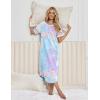 image:imageEkouaer Nightgowns for Women Cotton Long Night Gowns Plus Size Moo Moos Short Sleeve House Dress Soft Sleep Shirts S5XLPurple Tie Dye
