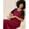 image:imageEkouaer Nightgowns for Women Cotton Long Night Gowns Plus Size Moo Moos Short Sleeve House Dress Soft Sleep Shirts S5XLWine Red