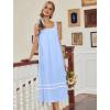 image:imageEkouaer Nightgowns for Women Cotton Long Night Gowns Sleeveless Sleep Dress Victorian Nightdress Ladies Sleepwear XS4XLBlue