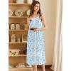 image:imageEkouaer Nightgowns for Women Cotton Long Night Gowns Sleeveless Sleep Dress Victorian Nightdress Ladies Sleepwear XS4XLFloral Light Blue