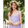 image:imageEkouaer Nightgowns for Women Cotton Long Night Gowns Sleeveless Sleep Dress Victorian Nightdress Ladies Sleepwear XS4XLFloral Purple