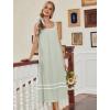 image:imageEkouaer Nightgowns for Women Cotton Long Night Gowns Sleeveless Sleep Dress Victorian Nightdress Ladies Sleepwear XS4XLLight Green