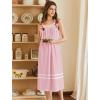 image:imageEkouaer Nightgowns for Women Cotton Long Night Gowns Sleeveless Sleep Dress Victorian Nightdress Ladies Sleepwear XS4XLPink