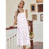 image:imageEkouaer Nightgowns for Women Cotton Long Night Gowns Sleeveless Sleep Dress Victorian Nightdress Ladies Sleepwear XS4XLPink Flower White