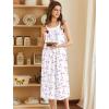 image:imageEkouaer Nightgowns for Women Cotton Long Night Gowns Sleeveless Sleep Dress Victorian Nightdress Ladies Sleepwear XS4XLPink Flower White