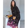 image:imageEkouaer Nightgowns for Women Cotton Nightgown Long Sleeve Hooded Night Gown Contrast Color Full Length Loungewear with PocketBlack Cherry Blossoms