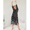 image:imageEkouaer Nightgowns for Women Cotton Nightgown Long Sleeve Hooded Night Gown Contrast Color Full Length Loungewear with PocketBlack Colorful Butterfly