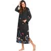 image:imageEkouaer Nightgowns for Women Cotton Nightgown Long Sleeve Hooded Night Gown Contrast Color Full Length Loungewear with PocketBlack Colorful Butterfly