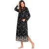 image:imageEkouaer Nightgowns for Women Cotton Nightgown Long Sleeve Hooded Night Gown Contrast Color Full Length Loungewear with PocketBlack Flowers