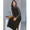 image:imageEkouaer Nightgowns for Women Cotton Nightgown Long Sleeve Hooded Night Gown Contrast Color Full Length Loungewear with PocketBlackGrey