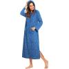 image:imageEkouaer Nightgowns for Women Cotton Nightgown Long Sleeve Hooded Night Gown Contrast Color Full Length Loungewear with PocketBlue Dog Footprints