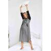 image:imageEkouaer Nightgowns for Women Cotton Nightgown Long Sleeve Hooded Night Gown Contrast Color Full Length Loungewear with PocketDark Grey