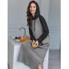 image:imageEkouaer Nightgowns for Women Cotton Nightgown Long Sleeve Hooded Night Gown Contrast Color Full Length Loungewear with PocketDark Grey