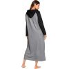 image:imageEkouaer Nightgowns for Women Cotton Nightgown Long Sleeve Hooded Night Gown Contrast Color Full Length Loungewear with PocketDark Grey