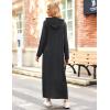 image:imageEkouaer Nightgowns for Women Cotton Nightgown Long Sleeve Hooded Night Gown Contrast Color Full Length Loungewear with PocketDark Grey Rainbow