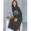 image:imageEkouaer Nightgowns for Women Cotton Nightgown Long Sleeve Hooded Night Gown Contrast Color Full Length Loungewear with PocketDark Grey Rainbow