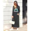 image:imageEkouaer Nightgowns for Women Cotton Nightgown Long Sleeve Hooded Night Gown Contrast Color Full Length Loungewear with PocketDark Grey Rainbow
