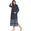 image:imageEkouaer Nightgowns for Women Cotton Nightgown Long Sleeve Hooded Night Gown Contrast Color Full Length Loungewear with PocketNavy Dot