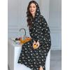 image:imageEkouaer Nightgowns for Women Cotton Nightgown Long Sleeve Hooded Night Gown Contrast Color Full Length Loungewear with PocketNavy Flowers