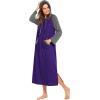 image:imageEkouaer Nightgowns for Women Cotton Nightgown Long Sleeve Hooded Night Gown Contrast Color Full Length Loungewear with PocketPurple