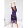 image:imageEkouaer Nightgowns for Women Cotton Nightgown Long Sleeve Hooded Night Gown Contrast Color Full Length Loungewear with PocketPurple Flower