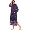 image:imageEkouaer Nightgowns for Women Cotton Nightgown Long Sleeve Hooded Night Gown Contrast Color Full Length Loungewear with PocketPurple Flower