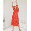 image:imageEkouaer Nightgowns for Women Cotton Nightgown Long Sleeve Hooded Night Gown Contrast Color Full Length Loungewear with PocketRed Christmas Print