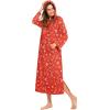 image:imageEkouaer Nightgowns for Women Cotton Nightgown Long Sleeve Hooded Night Gown Contrast Color Full Length Loungewear with PocketRed Christmas Print