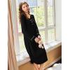 image:imageEkouaer Nightgowns for Women Long Sleeve Nightgown Long Sleepwear Button Down Sleep Shirt Soft Night Gown S4XLBlack