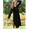 image:imageEkouaer Nightgowns for Women Long Sleeve Nightgown Long Sleepwear Button Down Sleep Shirt Soft Night Gown S4XLBlack
