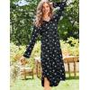 image:imageEkouaer Nightgowns for Women Long Sleeve Nightgown Long Sleepwear Button Down Sleep Shirt Soft Night Gown S4XLBlack Floral