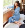 image:imageEkouaer Nightgowns for Women Long Sleeve Nightgown Long Sleepwear Button Down Sleep Shirt Soft Night Gown S4XLBlue Floral