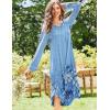 image:imageEkouaer Nightgowns for Women Long Sleeve Nightgown Long Sleepwear Button Down Sleep Shirt Soft Night Gown S4XLBlue Floral