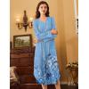 image:imageEkouaer Nightgowns for Women Long Sleeve Nightgown Long Sleepwear Button Down Sleep Shirt Soft Night Gown S4XLBlue Floral