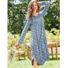 image:imageEkouaer Nightgowns for Women Long Sleeve Nightgown Long Sleepwear Button Down Sleep Shirt Soft Night Gown S4XLBluered Flowers