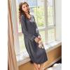 image:imageEkouaer Nightgowns for Women Long Sleeve Nightgown Long Sleepwear Button Down Sleep Shirt Soft Night Gown S4XLGray
