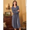 image:imageEkouaer Nightgowns for Women Long Sleeve Nightgown Long Sleepwear Button Down Sleep Shirt Soft Night Gown S4XLGray