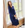 image:imageEkouaer Nightgowns for Women Long Sleeve Nightgown Long Sleepwear Button Down Sleep Shirt Soft Night Gown S4XLNavy Blue