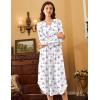 image:imageEkouaer Nightgowns for Women Long Sleeve Nightgown Long Sleepwear Button Down Sleep Shirt Soft Night Gown S4XLPurple Floral