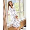 image:imageEkouaer Nightgowns for Women Long Sleeve Nightgown Long Sleepwear Button Down Sleep Shirt Soft Night Gown S4XLPurple Floral
