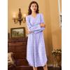 image:imageEkouaer Nightgowns for Women Long Sleeve Nightgown Long Sleepwear Button Down Sleep Shirt Soft Night Gown S4XLPurple Flowers