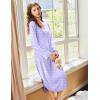 image:imageEkouaer Nightgowns for Women Long Sleeve Nightgown Long Sleepwear Button Down Sleep Shirt Soft Night Gown S4XLPurple Flowers