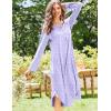 image:imageEkouaer Nightgowns for Women Long Sleeve Nightgown Long Sleepwear Button Down Sleep Shirt Soft Night Gown S4XLPurple Flowers