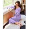 image:imageEkouaer Nightgowns for Women Long Sleeve Nightgown Long Sleepwear Button Down Sleep Shirt Soft Night Gown S4XLPurple Stars