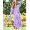image:imageEkouaer Nightgowns for Women Long Sleeve Nightgown Long Sleepwear Button Down Sleep Shirt Soft Night Gown S4XLPurple Stars